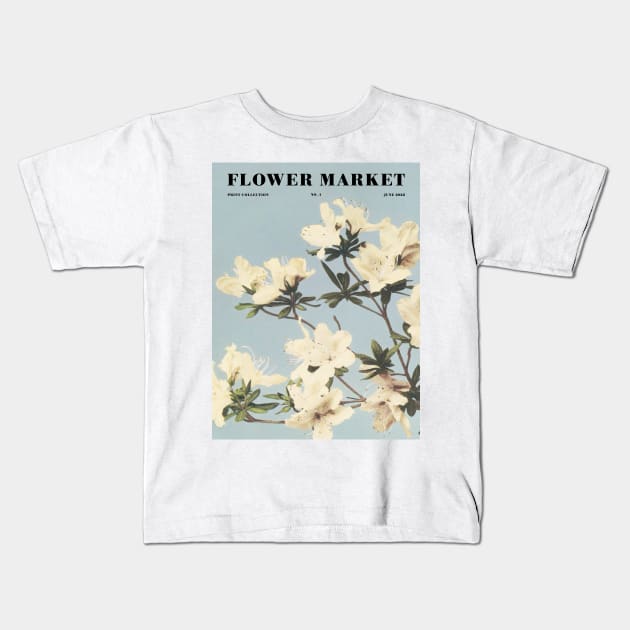 Flower Market Pressed Flower Wall Art Exhibition Floral Gift Kids T-Shirt by VanillaArt